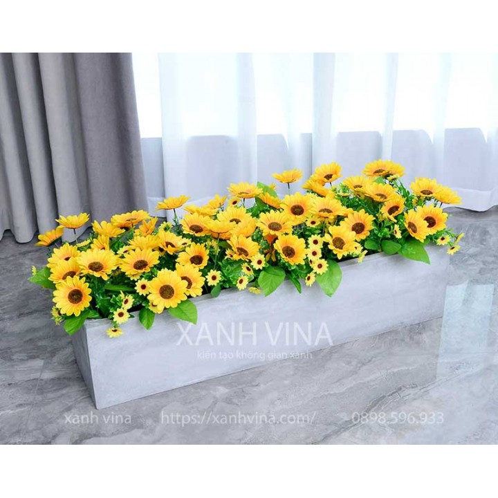 Hàng rào hoa giả - Hoa hướng dương giả